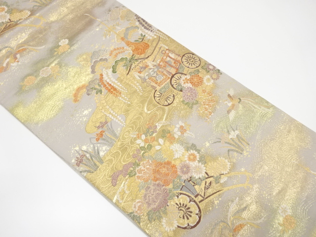 京洛絵巻模様織り出し袋帯